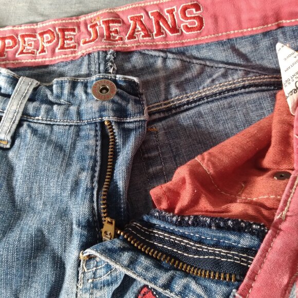Pepe Jeans 31st ANNIVERSARY London Union Jack British Flag FLARED JEANS 25x29 - Picture 10 of 16